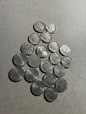 20 Nickels.  5 Buffalo Head (1920 to 1937)